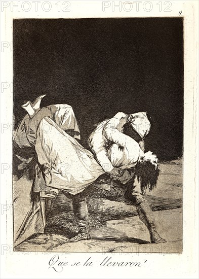 Francisco de Goya (Spanish, 1746-1828). Que se la llevaron! (They carried her off!), 1796-1797 (printed ca. 1878). From Los Caprichos, no. 8. Etching and aquatint on wove paper. Plate: 215 mm x 150 mm (8.46 in. x 5.91 in.). Fourth of twelve states.