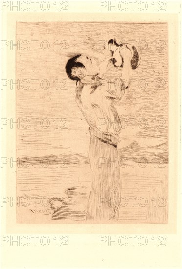 Ãâdouard Manet (French, 1832 - 1883). Man with Jug (Le Buveur d'Eau ou la Regalade), 1861. Etching and drypoint. Plate: 237 mm x 160 mm (9.33 in. x 6.3 in.).