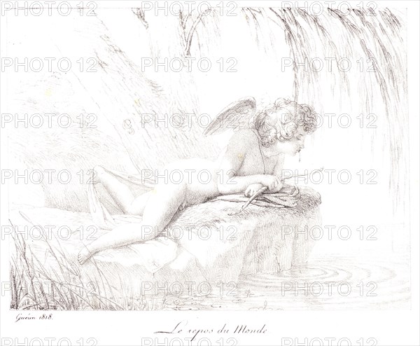Pierre Guérin (French, 1774 - 1833). Le Repos du Monde, 1818. Lithograph on wove paper. Image: 182 mm x 242 mm (7.17 in. x 9.53 in.).