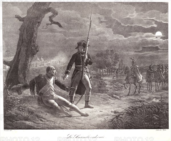 Francisque-Martin-FrancÂ¸ois Grenier de Saint-Martin (French, 1793 - 1867). The Sleeping Sentry (La Sentinelle endormiÂ´), ca. 1828-1836. Lithograph on wove paper. Sheet: 460 mm x 610 mm (18.11 in. x 24.02 in.).