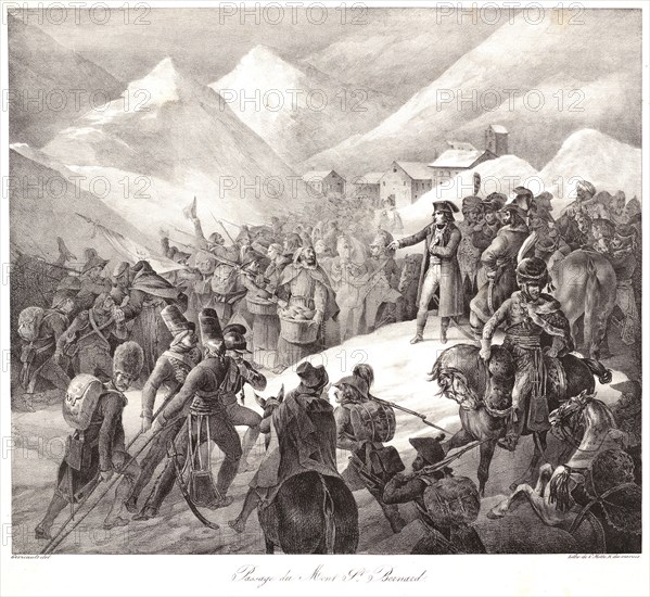 Théodore Géricault (French, 1791 - 1824). The St. Bernard Pass (Passage du Mont. St. Bernard), 1822. Lithograph on wove paper. Image: 355 mm x 410 mm (13.98 in. x 16.14 in.). Third of four states, before Napoleon's hair was shortened.