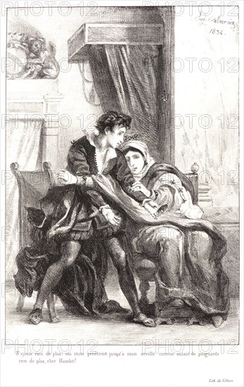 EugÃ¨ne Delacroix (French, 1798 - 1863). Hamlet: N'ajoute rien..., 1834-1843. From Hamlet. Lithographs.