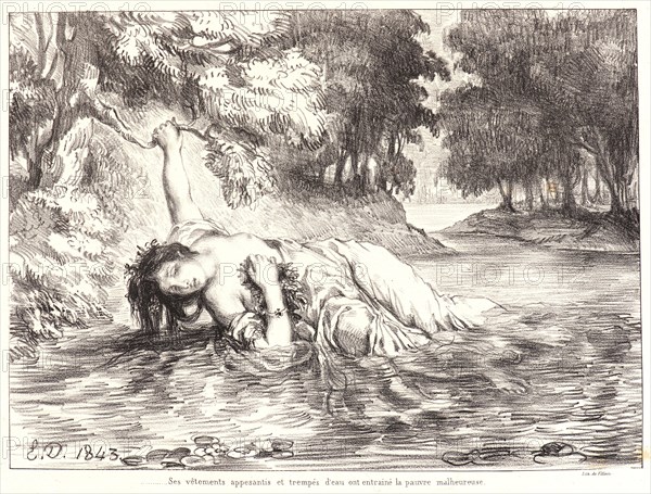 EugÃ¨ne Delacroix (French, 1798 - 1863). Hamlet: Ses vÃªtements..., 1834-1843. From Hamlet. Lithographs.