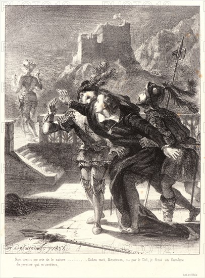 EugÃ¨ne Delacroix (French, 1798 - 1863). Hamlet: Mon destin..., 1834-1843. From Hamlet. Lithographs.
