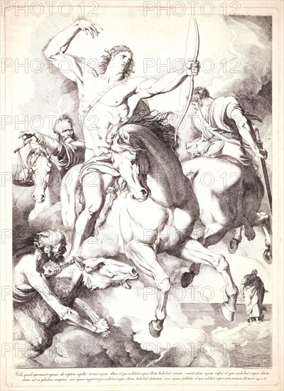 Luigi Sabatelli I (Italian, 1772 - 1850). The Four Horsemen of the Apocalypse, ca. 1809. Etching on wove paper. Plate: 620 mm x 455 mm (24.41 in. x 17.91 in.). Only state known.