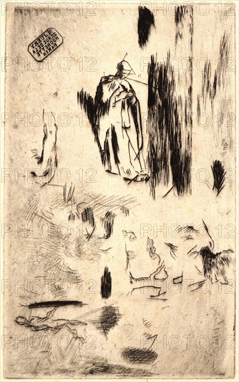 Jean-FranÃ§ois Millet (French, 1814 - 1875). Plate of Sketches (La Plancheaux Croquis), ca. 1848. Etching on laid paper. Plate: 191 mm x 118 mm (7.52 in. x 4.65 in.). Only state.