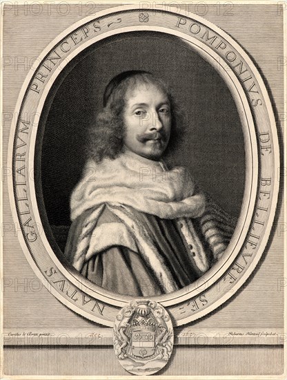 Robert Nanteuil after Charles Le Brun (French, 1619 - 1690). Pompone de BelliÃ¨vre, 1657. Engraving and etching.