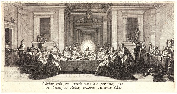 Jacques Callot (French, 1592 - 1635). Last Supper (La céne), 1618. From The Large Passion. Etching. First of four states.