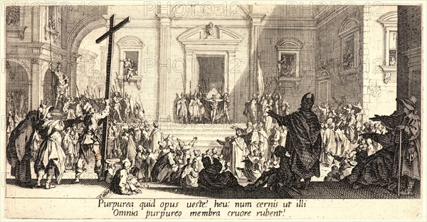 Jacques Callot (French, 1592 - 1635). Christ Presented to the People (La présentation au Peuple), 1618. From The Large Passion. Etching. First of four states.