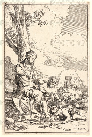 Giulio Carpioni (Italian, 1613 - 1678). L'Hommage du Petit St. Jean (The Holy Family), 17th century.