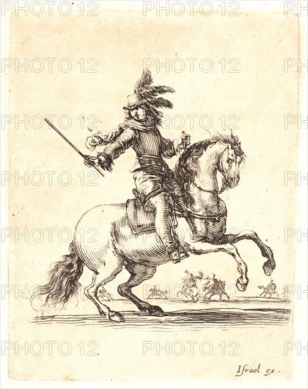 Stefano Della Bella (Italian, 1610 - 1664). Commandant Ã  cheval, 1642-1645. From Divers exercises des cavaliers. Etching on laid paper. Only state.