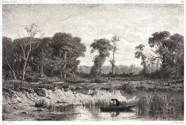 Adolphe Appian (French, 1818 - 1898). Le Bord de l'Etang, 19th century. From Souvenirs d'Artistes. Lithograph on India paper laid down.