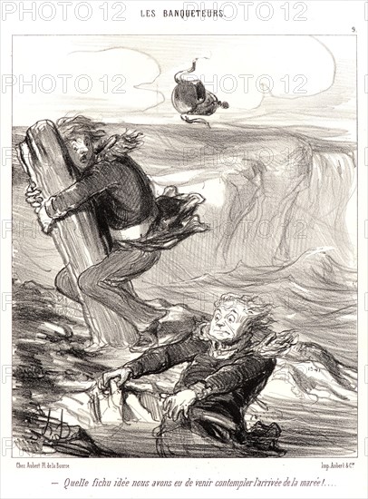Honoré Daumier (French, 1808 - 1879). Quelle fichu idee nous avon eu..., 1849. From Les Banqueteurs (National Guardsmen). Lithograph on white wove paper. Image: 253 mm x 208 mm (9.96 in. x 8.19 in.). Third of three states.