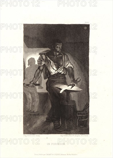 EugÃ¨ne Delacroix (French, 1798 - 1863). A Blacksmith (Un Forgeron). Aquatint. Fifth of six states.