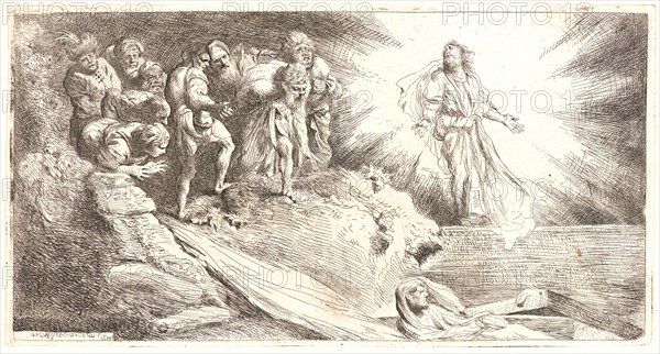 Salvatore Castiglione (Italian, 1620 - after 1676). Raising of Lazarus, 1645. Etching.