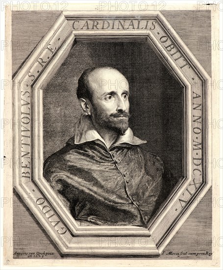 Jean Morin (French, ca. 1590 - 1650). Cardinal Guido Bentivoglio, 17th century. Etching and engraving.
