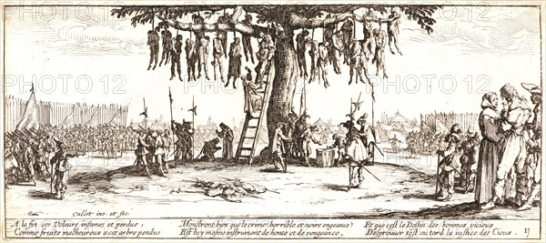 Jacques Callot (French, 1592 - 1635). The Hanging (La Pendaison), 1633. From The Large Miseries of War (Les Grandes MisÃ¨res de la Guerre). Etching. Third state.