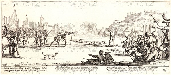 Jacques Callot (French, 1592 - 1635). The Shooting (L'Arquebusade), 1633. From The Large Miseries of War (Les Grandes MisÃ¨res de la Guerre). Etching. Second state.