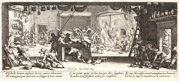 Jacques Callot (French, 1592 - 1635). Pillage of a Farm (le Pillage d'une Ferme), 1633. From The Large Miseries of War (Les Grandes MisÃ¨res de la Guerre). Etching. Second state.