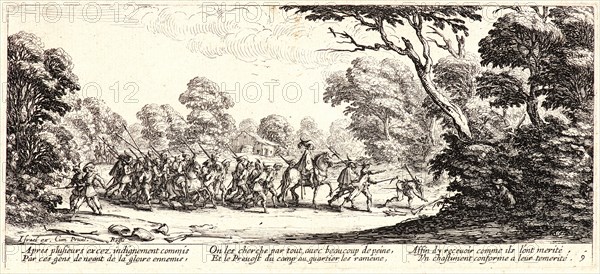 Jacques Callot (French, 1592 - 1635). Discovery of the Military Malfactors (Découverte des Malfaiteurs), 1633. From The Large Miseries of War (Les Grandes MisÃ¨res de la Guerre). Etching. Second state.