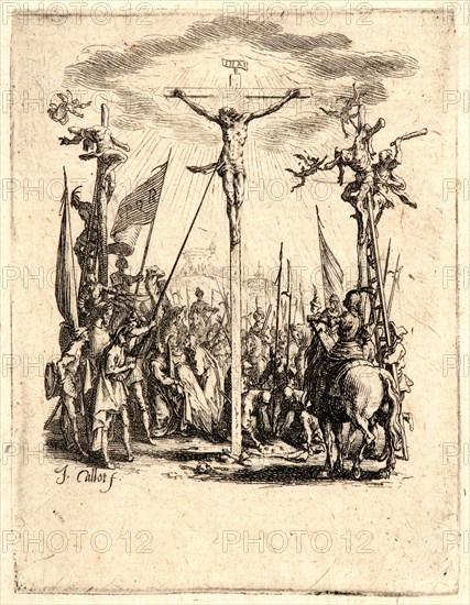 Jacques Callot (French, 1592 - 1635). The Crucifixion (La crucifiement), 1624. From The Small Passion. Etching and engraving.