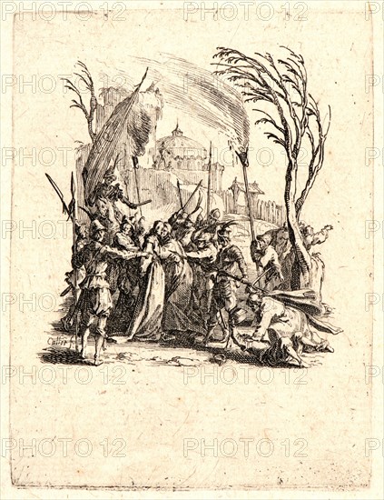 Jacques Callot (French, 1592 - 1635). Christ Is Delivered to the Jews (Jésus est livré aux juifs), 1624. From The Small Passion. Etching and engraving.