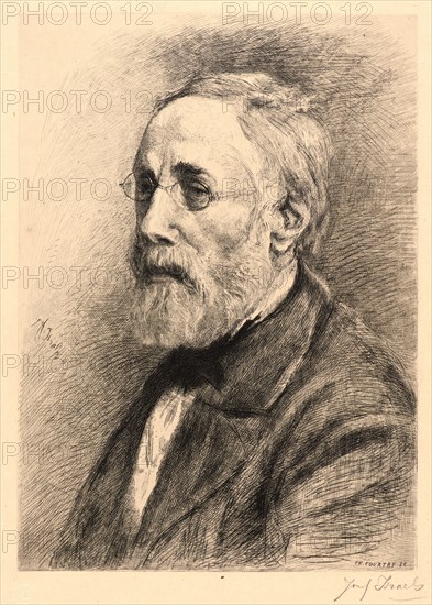 Charles Courtry (French, 1846-1897) after Jozef IsraÃ«ls (Dutch, 1824 - 1911). A Painter Etcher (Portrait of Jozef Israels), 19th century. Etching.