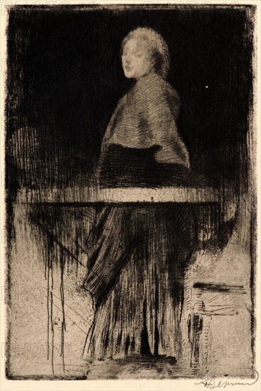 Albert Besnard (French, 1849 - 1934). The Lady with a Cape (Femme Ã  la pélerine). Etching, drypoint, and aquatint. Sixth state.