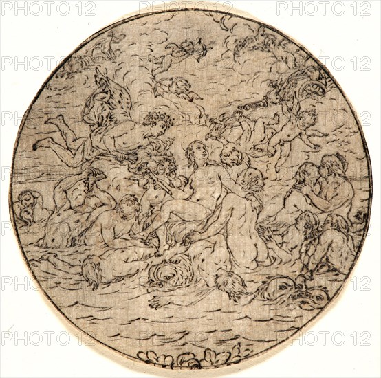 Nicolas FranÃ§ois Bocquet (French, active 1691â€ì1703, died 1716). Venus, ca. 1691-1703. Etching intended for the interior of a snuff box lid.