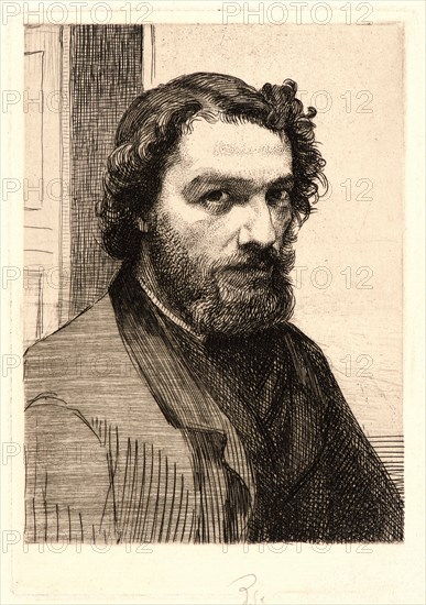 Félix Bracquemond (French, 1833 - 1914). Portrait of Alphonse Legros, 1875. Etching. Second of two states.