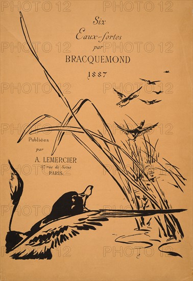 Félix Bracquemond (French, 1833 - 1914). Cover for Six Eaux-fortes par Bracquemond, 1887, 1887. Lithograph.