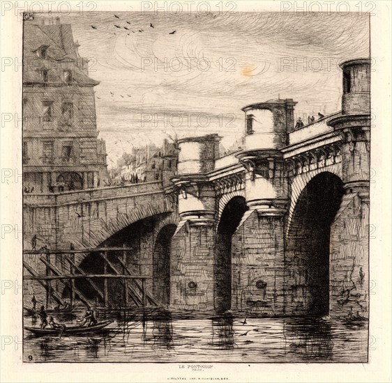 Charles Meryon (French, 1821 - 1868). Le Pont Neuf, 1853. Etching. Ninth state.