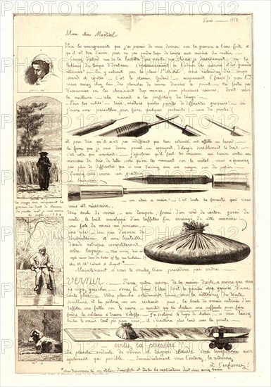 Adolphe Martial Potémont (French, 1828 - 1883). Letter on the Elements of Etching (Lettre sur les éléments de la gravure Ã  l'eau-forte), first sheet, 1864. From Lettre sur les éléments de la gravure Ã  l'eau-forte. Etching.