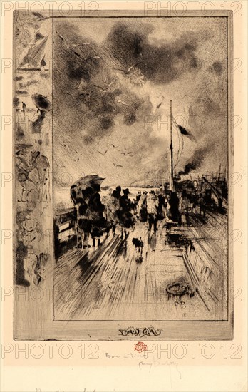 Félix Hilaire Buhot (French, 1847 - 1898). A Jetty in England (Un Jetée en Angleterre), 19th century. Drypoint.