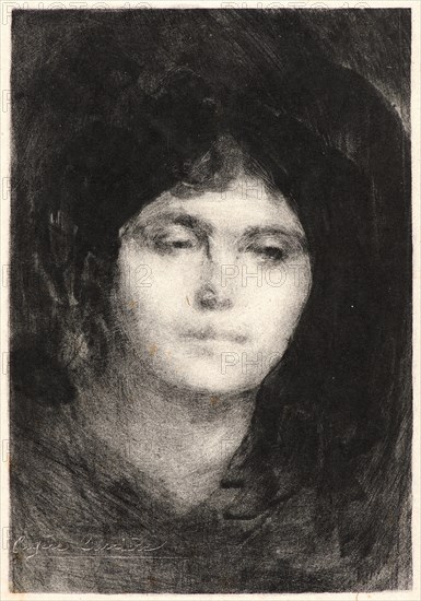 EugÃ¨ne CarriÃ¨re (French, 1849 - 1906). Mme. EugÃ¨ne CarriÃ¨re, 1893. Lithograph on loose China paper.