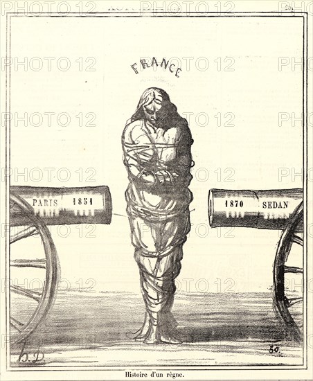 Honoré Daumier (French, 1808 - 1879). Histoire d'un rÃ¨gne, 1870. From Actualités. Lithograph on newsprint paper. Image: 206 mm x 219 mm (8.11 in. x 8.62 in.). Second of two states.