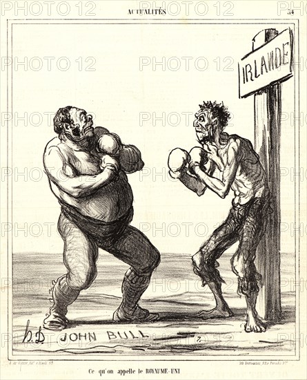 Honoré Daumier (French, 1808 - 1879). Ce qu'on appelle le ROYAUME-UNI, 1866. From Actualités. Lithograph on newsprint paper. Image: 248 mm x 212 mm (9.76 in. x 8.35 in.). Second of two states.
