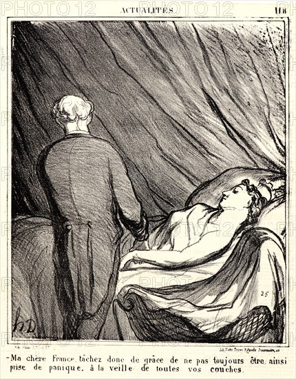 Honoré Daumier (French, 1808 - 1879). â€îMa chÃ¨re France..., 1870. From Actualités. Lithograph on newsprint paper. Image: 238 mm x 202 mm (9.37 in. x 7.95 in.). Third of three states.