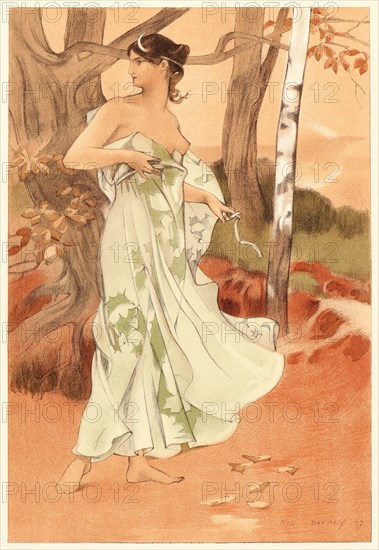 Auguste Donnay (Belgian, 1862 - 1921). Artémis, 1897. Color lithograph on wove paper. Sheet: 405 mm x 308 mm (15.94 in. x 12.13 in.).