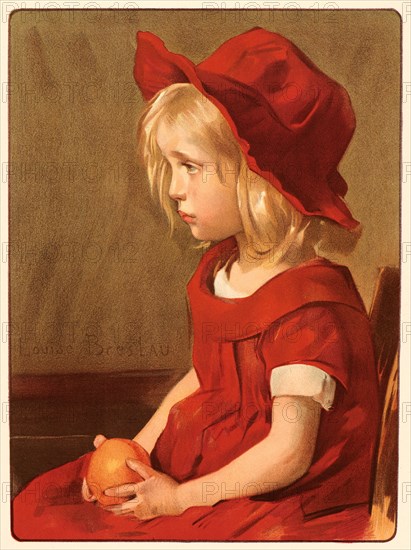 Louise Breslau (Swiss, 1856 - 1927). Fillette Ã  L'Orange, ca. 1898. Color lithograph on wove paper. Sheet: 405 mm x 308 mm (15.94 in. x 12.13 in.).