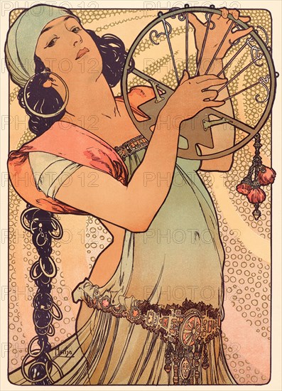 Alphonse Mucha (Czech, 1860 - 1939). Salomé, ca. 1897. Color lithograph on wove paper. Sheet: 405 mm x 308 mm (15.94 in. x 12.13 in.).