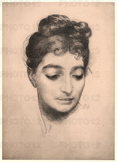 Félix Bracquemond (French, 1833 - 1914). Portrait, 1877. Collotype after a drawing on wove paper. Sheet: 405 mm x 308 mm (15.94 in. x 12.13 in.).