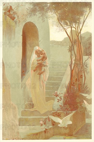 Guillaume Dubufe (French, 1853 - 1909). L'Enfant, 1899. Color lithograph on wove paper. Sheet: 405 mm x 308 mm (15.94 in. x 12.13 in.).