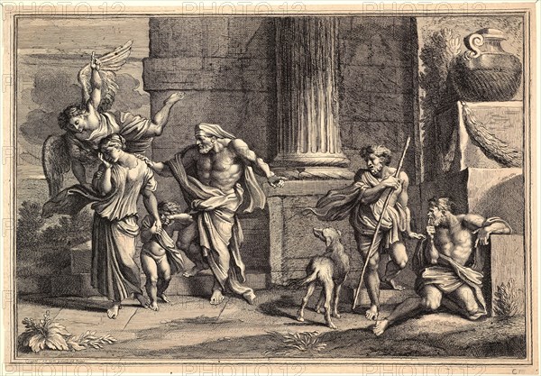 Charles-Antoine Coypel (French, 1694 - 1752) after Giovanni Benedetto Castiglione (Italian, 1609 - 1664). Hagar and Ishmael, ca. 1740-1750. Etching. Plate: 320 mm x 467 mm (12.6 in. x 18.39 in.).