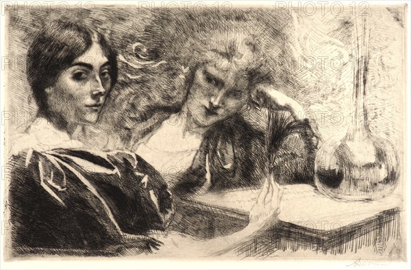 Albert Besnard (French, 1849 - 1934). The Morphine Addicts (Morphinomanes), 1887. Etching on Japan vellum paper. Only state.