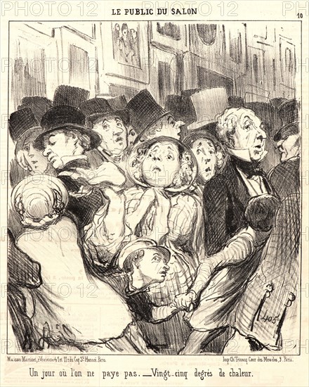 Honoré Daumier (French, 1808 - 1879). Free Admission Day (Un jour ou` l'on ne paye pas...), 1852. From Le Public du Salon. Lithograph on newsprint paper. Image: 243 mm x 214 mm (9.57 in. x 8.43 in.). Second of two states.