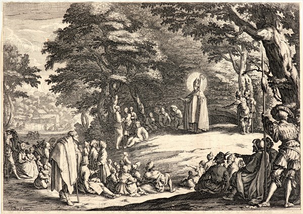 Jacques Callot (French, 1592 - 1635). Saint Amond Preaching, ca. 1631-1634. Etching. Fourth of five states.