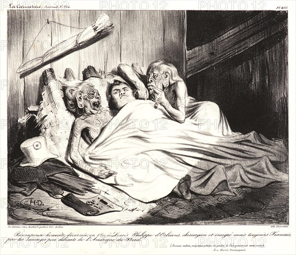 Honoré Daumier (French, 1808 - 1879). Récompense honnÃªte decernée...A` Louis-Philippe..., 1835. Lithograph on white wove paper. Image: 202 mm x 265 mm (7.95 in. x 10.43 in.). Second state, with letters.