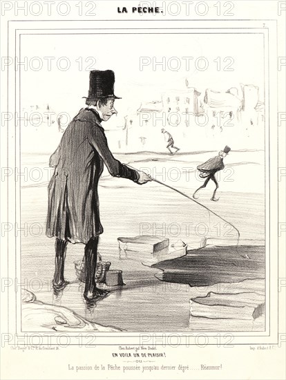 Honoré Daumier (French, 1808 - 1879). En voila un de plaisir!, 1841. From La PÃªche. Lithograph on white wove paper. Image: 241 mm x 198 mm (9.49 in. x 7.8 in.) (image dimensions are for composition). Second state, with letters.