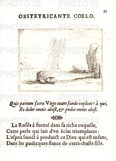 Jacques Callot (French, 1592 - 1635). L'Huitre Perliere, 17th century. From The Life of the Virgin in Emblems (La Vie de la MÃ¨re de Dieu représentée par des. Etching. First of two states.